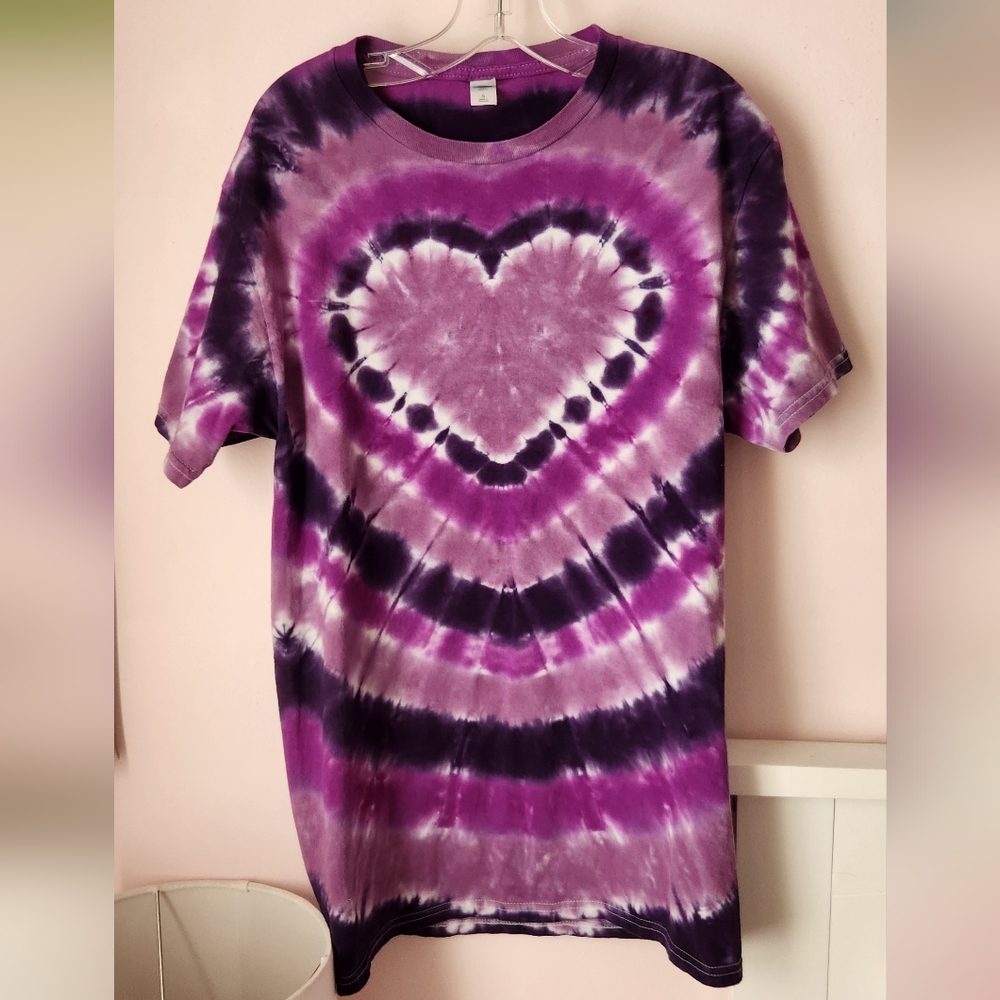 Purple Tie-Dye Heart Girls Shirt